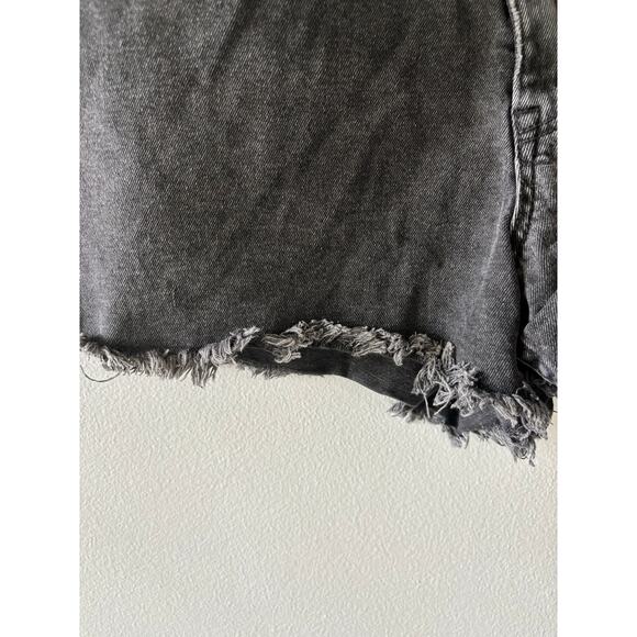 H&M Divided Denim Cutoff Jean Shorts Size 8 Black Wash High Rise Festival - Picture 4 of 7